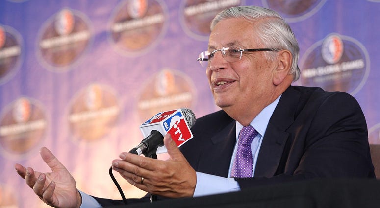 Then-NBA Commissioner David Stern speaks at a news conference on Oct. 10, 2013, in Manila, Philippines. Then-NBA Commissioner David Stern speaks at a news conference on Oct. 10, 2013, in Manila, Philippines.