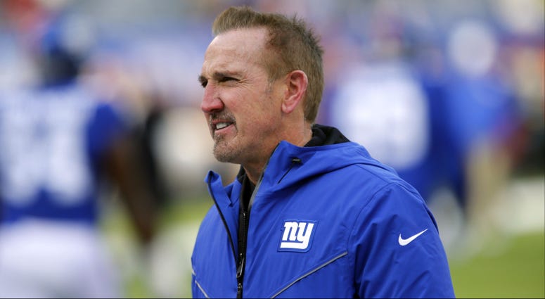 New York Giants interim head coach Steve Spagnuolo during warm up before game against Washington Redskins at MetLife Stadium New York Giants interim head coach Steve Spagnuolo during warm up before game against Washington Redskins at MetLife Stadium