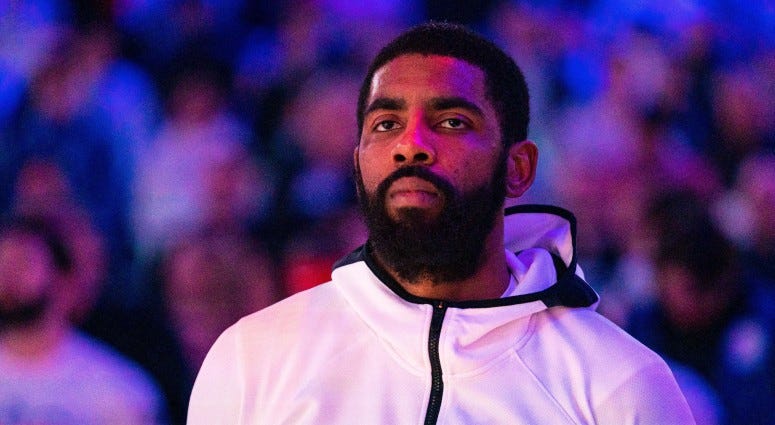 Brooklyn Nets guard Kyrie Irving (11) stands for the anthem before a game against the Philadelphia 76ers on Jan 15, 2020 at Wells Fargo Center. Brooklyn Nets guard Kyrie Irving (11) stands for the anthem before a game against the Philadelphia 76ers on Jan 15, 2020 at Wells Fargo Center.