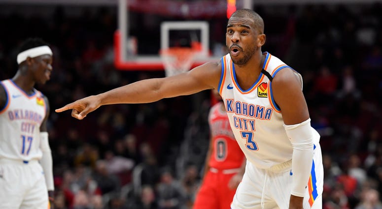 Chris Paul reacts to a call in the second half against the Chicago Bulls Feb 25, 2020; Chicago, Illinois Chris Paul reacts to a call in the second half against the Chicago Bulls Feb 25, 2020; Chicago, Illinois