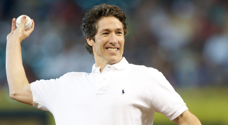 Lakewood Church pastor and author Joel Osteen throws out the first pitch before a game Jun 23, 2012; Houston, TX Lakewood Church pastor and author Joel Osteen throws out the first pitch before a game Jun 23, 2012; Houston, TX