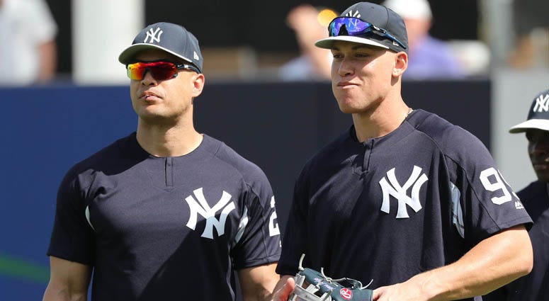 The Yankees' Giancarlo Stanton and Aaron Judge The Yankees' Giancarlo Stanton and Aaron Judge