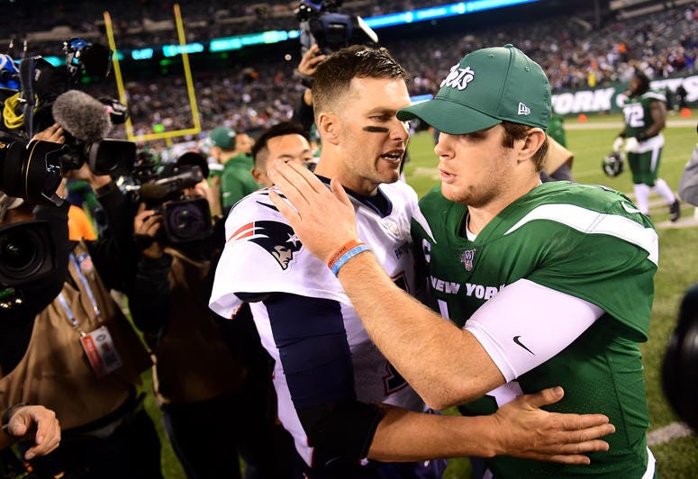 Tom Brady and Sam Darnold Tom Brady and Sam Darnold