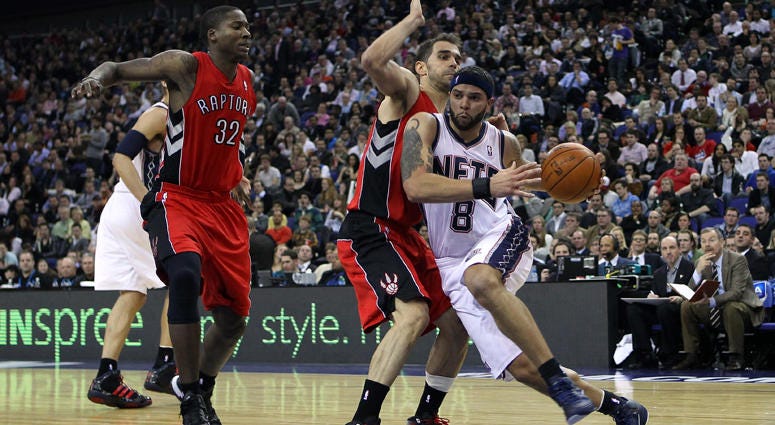 The Nets' Deron Williams runs past the Raptors defense at the O2 Arena in London on March 4, 2011. The Nets' Deron Williams runs past the Raptors defense at the O2 Arena in London on March 4, 2011.