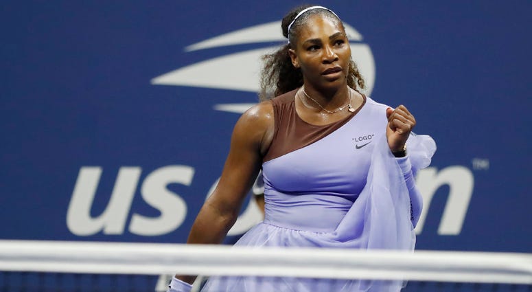 Serena Williams celebrates after match point against Anastasija Sevastova of Latvia in a women's semifinal match on Sept. 6, 2018, at the U.S. Open at USTA Billie Jean King National Tennis Center. Serena Williams celebrates after match point against Anastasija Sevastova of Latvia in a women's semifinal match on Sept. 6, 2018, at the U.S. Open at USTA Billie Jean King National Tennis Center.