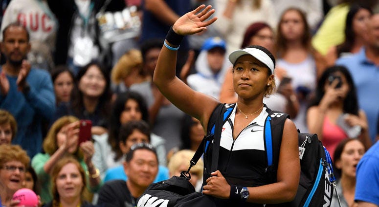 Naomi Osaka of Japan after losing Belinda Bencic of Switzerland in the fourth round of the U.S. Open on Sept. 2, 2019, at USTA Billie Jean King National Tennis Center. Naomi Osaka of Japan after losing Belinda Bencic of Switzerland in the fourth round of the U.S. Open on Sept. 2, 2019, at USTA Billie Jean King National Tennis Center.