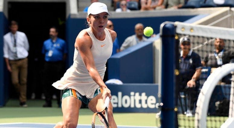 Simona Halep hits to Kaia Kanepi (not pictured) on Day 1 of the U.S. Open on Aug. 27, 2018, at USTA Billie Jean King National Tennis Center. Simona Halep hits to Kaia Kanepi (not pictured) on Day 1 of the U.S. Open on Aug. 27, 2018, at USTA Billie Jean King National Tennis Center.