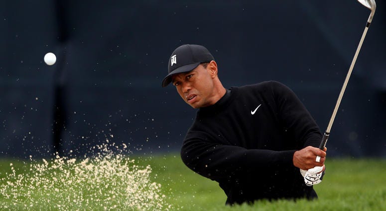 Tiger Woods practices at the range for the PGA Championship on May 14, 2019, at Bethpage Black. Tiger Woods practices at the range for the PGA Championship on May 14, 2019, at Bethpage Black.