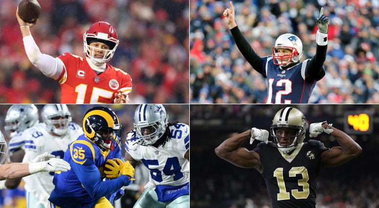 Patrick Mahomes, Tom Brady, C.J. Anderson and Michael Thomas Patrick Mahomes, Tom Brady, C.J. Anderson and Michael Thomas