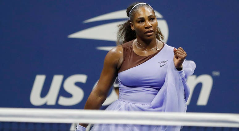 Serena Williams celebrates after match point against Anastasija Sevastova of Latvia in a women's semifinal match on Sept. 6, 2018, at the U.S. Open at USTA Billie Jean King National Tennis Center. Serena Williams celebrates after match point against Anastasija Sevastova of Latvia in a women's semifinal match on Sept. 6, 2018, at the U.S. Open at USTA Billie Jean King National Tennis Center.
