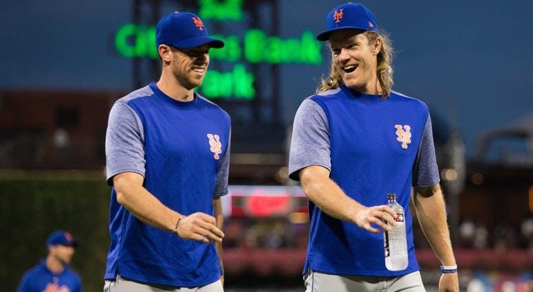 Mets pitchers Noah Syndergaard and Steven Matz Mets pitchers Noah Syndergaard and Steven Matz