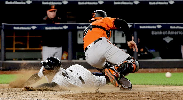 Yankees shortstop Didi Gregorius scores the winning run on a game-winning walk-off double by Aaron Hicks on Sept. 22, 2018, at Yankee Stadium. Yankees shortstop Didi Gregorius scores the winning run on a game-winning walk-off double by Aaron Hicks on Sept. 22, 2018, at Yankee Stadium.