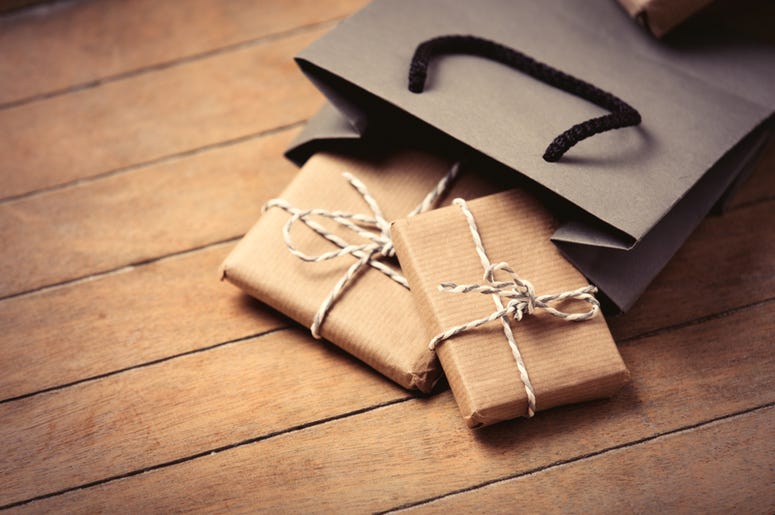 Gifts and bag. Presents, pleasant. Gifts and bag. Presents, pleasant.