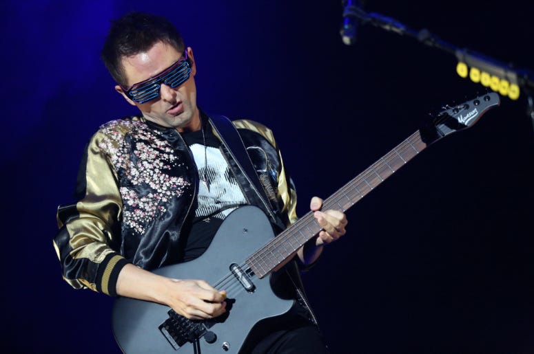 Matt Bellamy of Muse performing during KROQ's Almost Acoustic Christmas Show in Los Angeles, CA. Matt Bellamy of Muse performing during KROQ's Almost Acoustic Christmas Show in Los Angeles, CA.