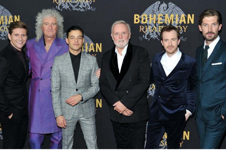Actor Allen Leech, musician Brian may, actor Rami Malek, musican Roger Taylor and actors Joe Mazzello and Gwilym Lee attend the NY special screening of Bohemian Rhapsody Actor Allen Leech, musician Brian may, actor Rami Malek, musican Roger Taylor and actors Joe Mazzello and Gwilym Lee attend the NY special screening of Bohemian Rhapsody