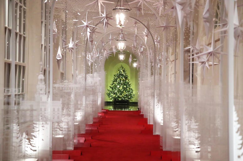 The White House is decked out for Christmas. The White House is decked out for Christmas.