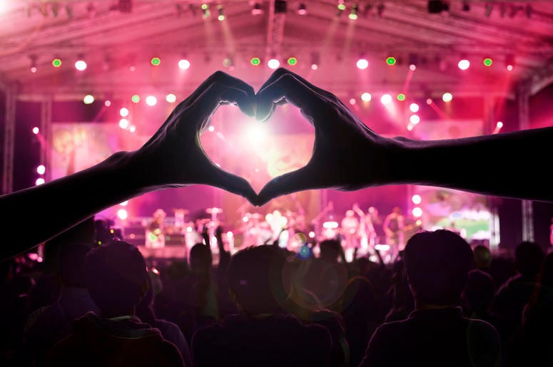 Hand Heart At Concert