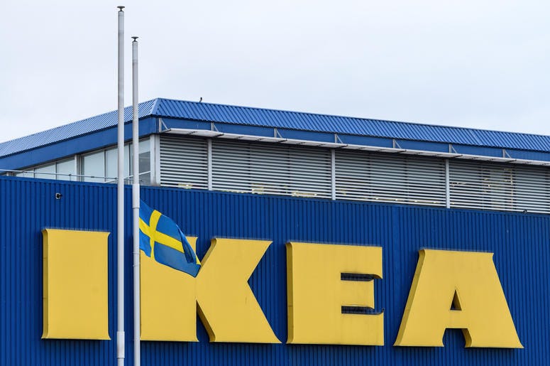 IKEA wants you to find happiness. IKEA store front.