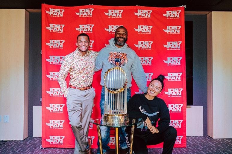 WPGC's Joe Clair Morning Show gave the trophy some love. WPGC's Joe Clair Morning Show gave the trophy some love.