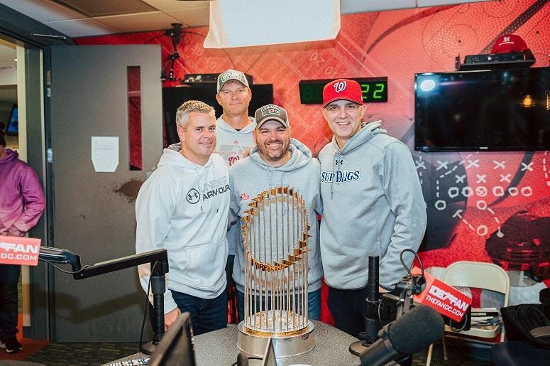 The trophy made an appearance with The Sports Junkies. The trophy made an appearance with The Sports Junkies.