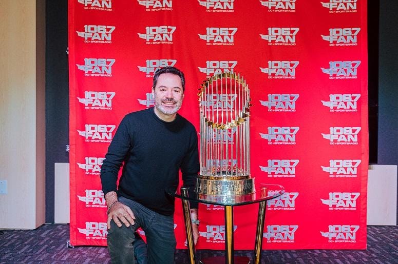 94.7 The Drive's Rod Hendrix with the trophy. 94.7 The Drive's Rod Hendrix with the trophy.