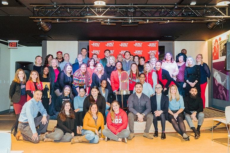 Entercom D.C. welcomed the trophy Tuesday. Entercom D.C. welcomed the trophy Tuesday.