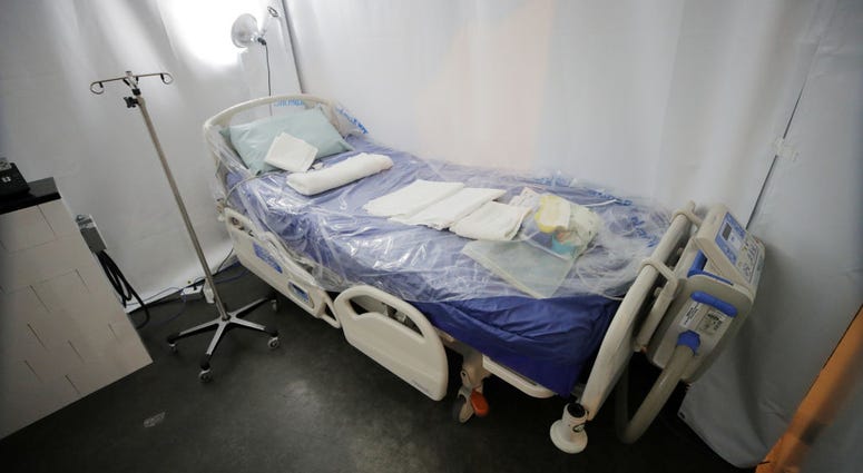 Members of the media tour the field hospital setup for coronavirus (COVID-19) patients Members of the media tour the field hospital setup for coronavirus (COVID-19) patients
