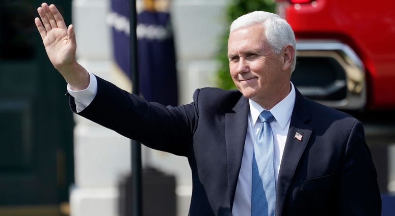 JULY 16: U.S. Vice President Mike Pence waves as he arrives for a speech by President Donald Trump on the South Lawn of the White House on July 16, 2020 in Washington, DC