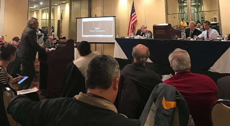 Frank Scavo, Old Forge, speaks to our elected officials Wilkes Barre Storm Water Meeting