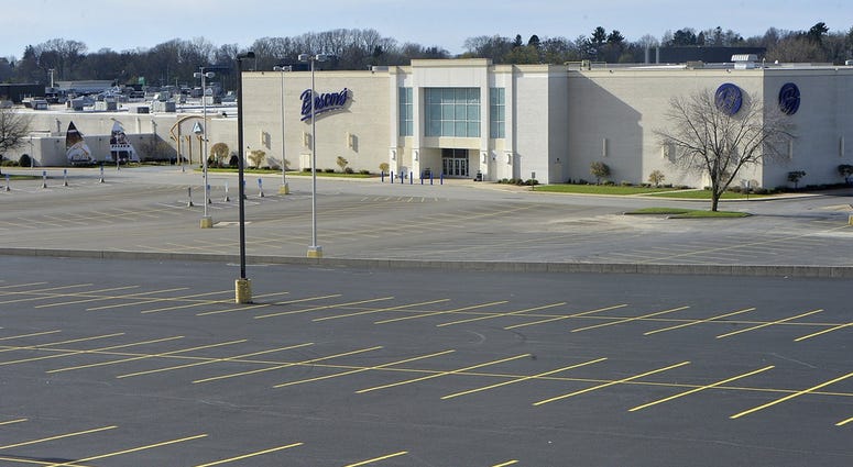 May 6, 2020; Erie, PA, USA; Parking lots remain empty, May 5, 2020, at the Millcreek Mall in Millcreek Township, Erie County,
