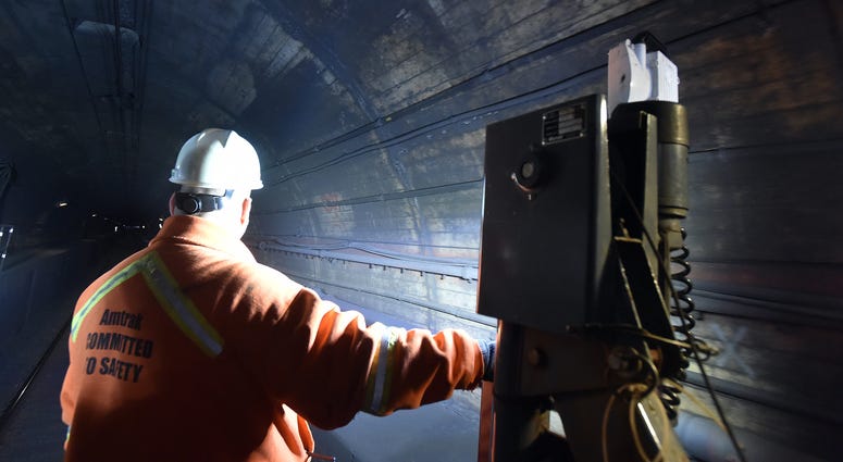 The North River Rail Tunnel, which carries New Jersey Transit and Amtrak trains between New York and New Jersey. North River Rail Tunnel