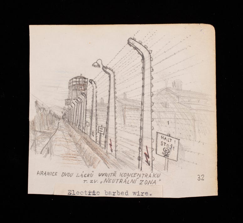 A sketch of the neutral zone outside of Aushwitz. Neutral Zone outside Auschwitz