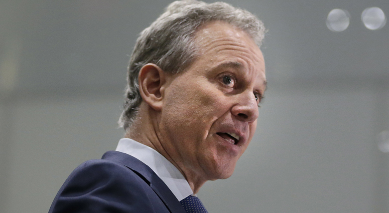 In this Wednesday, Sept. 6, 2017, file photo, New York Attorney General Eric Schneiderman speaks at a news conference in New York. Eric Schneiderman