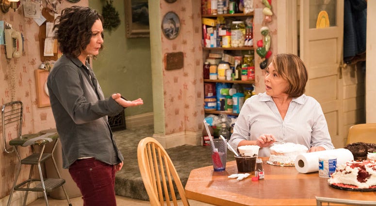 Sara Gilbert and Roseanne Barr