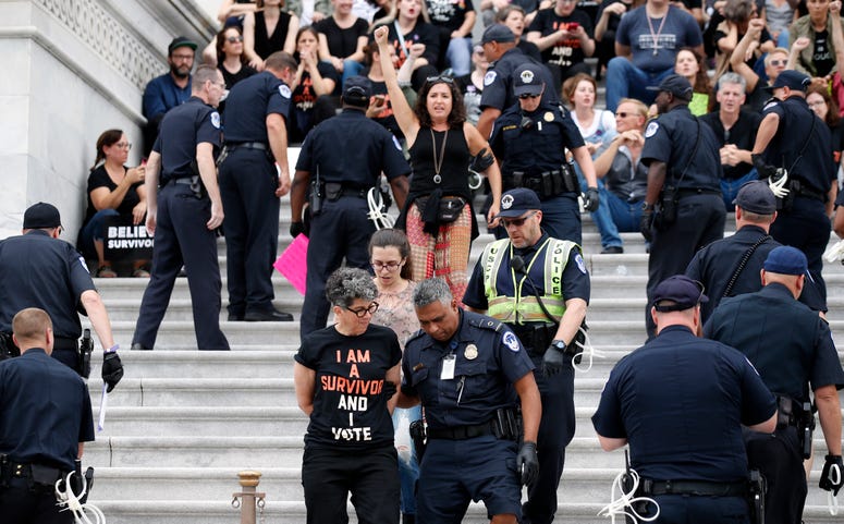 Protesters gathered in Washington as the Senate voted to confirm Kavanaugh. Kavanaugh Protesters