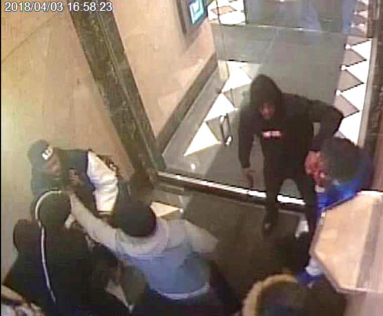 Still image from a surveillance video of rapper Tekashi 6ix9ine