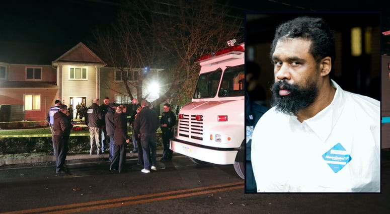 Ramapo police officers escort Grafton Thomas from Ramapo Town Hall to a police vehicle, Sunday, Dec. 29, 2019, in Ramapo, N.Y. Grafton Thomas