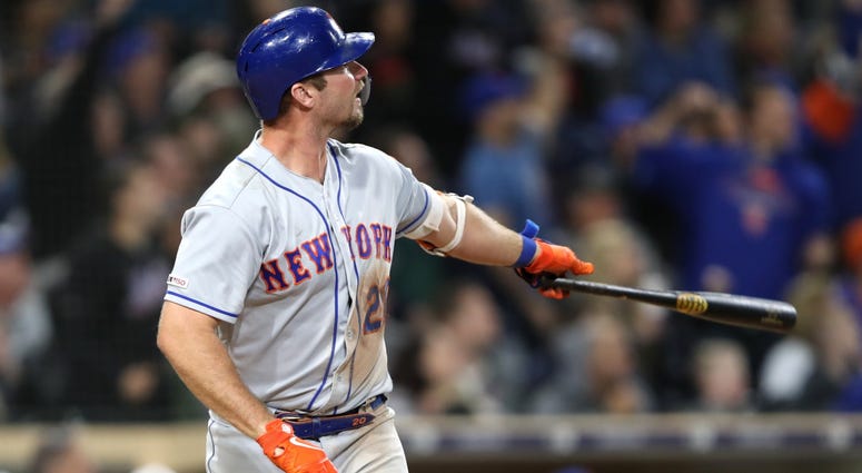 Pete Alonso, Mets Mets first baseman Pete Alonso smashes a two-run home run against the San Diego Padres.