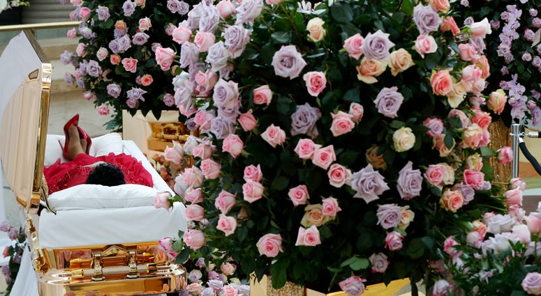 Aretha Franklin lies in her casket at Charles H. Wright Museum of African American History during a public visitation in Detroit, Tuesday, Aug. 28, 2018. Aretha Franklin lies in her casket at Charles H. Wright Museum of African American History during a public visitation in Detroit, Tuesday, Aug. 28, 2018.