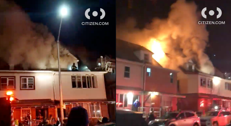 The scene of the fire. Bensonhurst fire