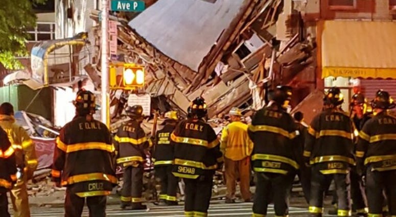 Collapsed Midwood building Collapsed Midwood building