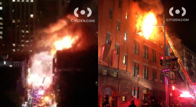 The scene of the fire. Chinatown fire