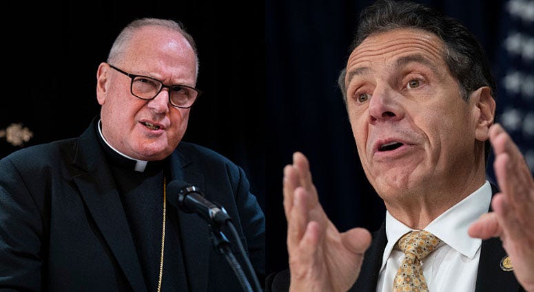 Cardinal Timothy Dolan (L) and New York Gov. Andrew Cuomo (R) Cardinal Timothy Dolan and Gov Andrew Cuomo