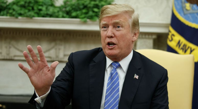 President Donald Trump speaks during a meeting with Dutch Prime Minister Mark Rutte in the Oval Office of the White House, Monday, July 2, 2018, in Washington. President Donald Trump speaks during a meeting with Dutch Prime Minister Mark Rutte in the Oval Office of the White House, Monday, July 2, 2018, in Washington.