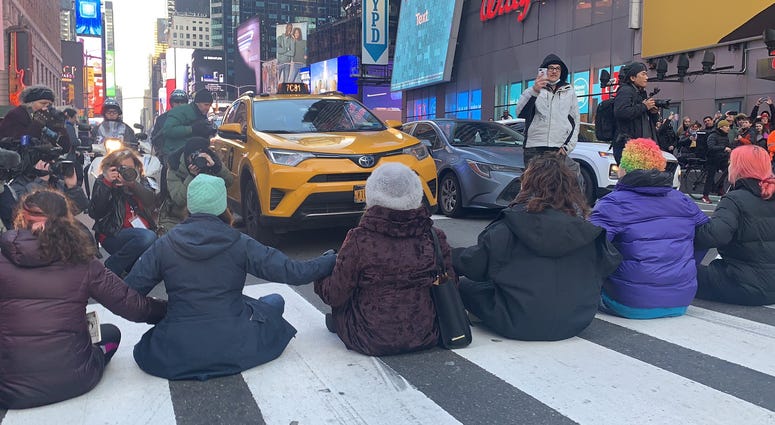 Dozens of people were arrested during a protest in Times Square. ICE protest