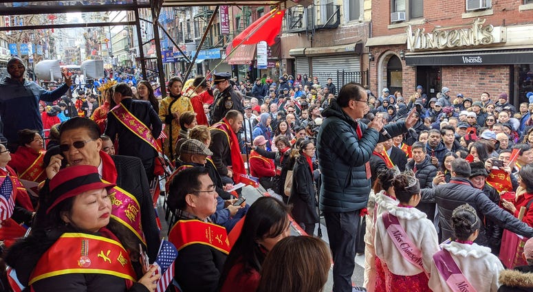 The parade in Chinatown. New Year Parade Chinatown