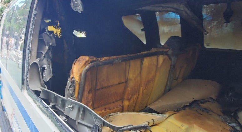 NYPD van set on fire