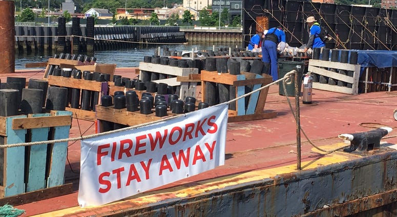 Fireworks barge Fireworks barge