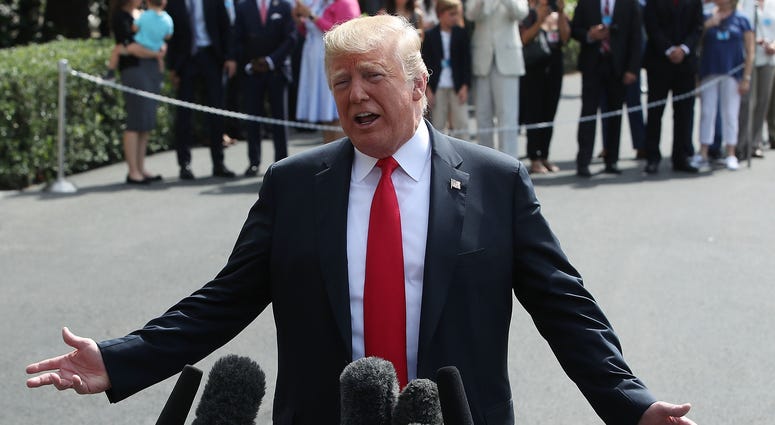 Donald Trump on Aug. 17, 2018 at the White House Donald Trump