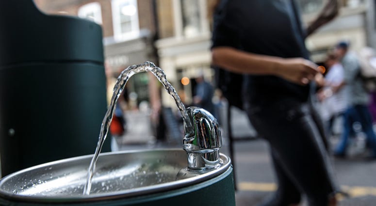 A public water fountain A public water fountain